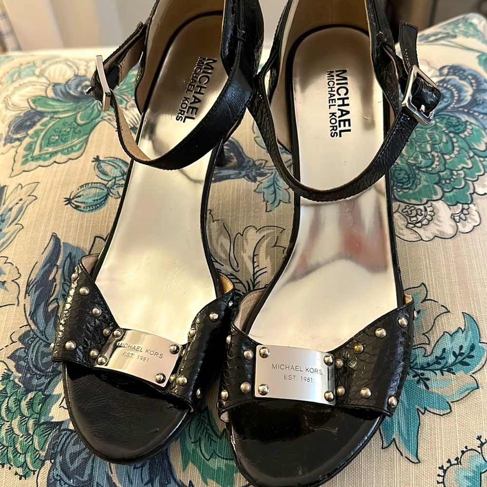 Michael Kors black studded sandals